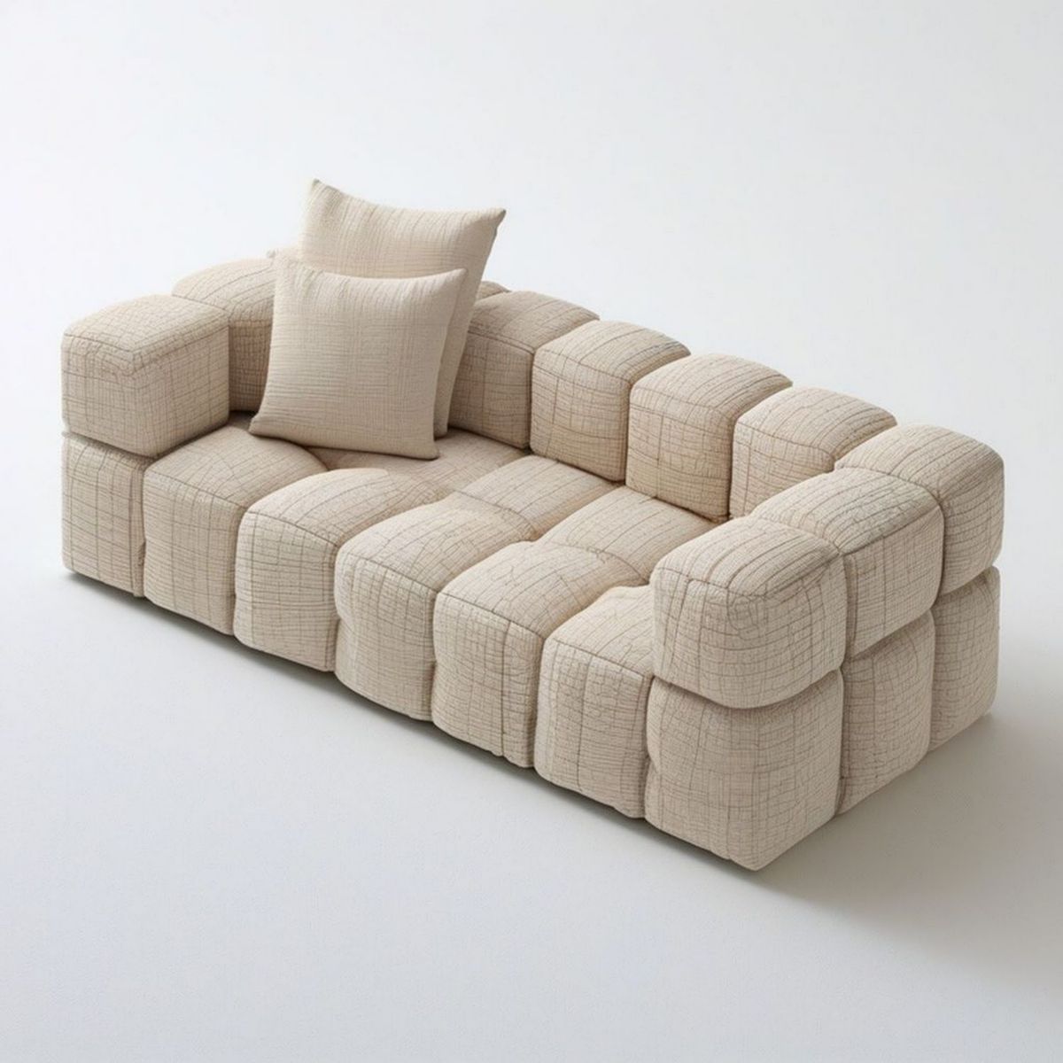 3-Sitzer-Modulsofa in Beige, 260 x 115 x 75 cm