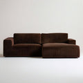 2-Sitzer-Sofaset 220 x 95 x 70 cm Dunkelbraun mit Cordbezug