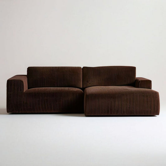 2-Sitzer-Sofaset 220 x 95 x 70 cm Dunkelbraun mit Cordbezug
