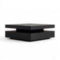 Quadratischer Couchtisch aus MDF mit Ablagefach, Schwarz, 100 x 100 x 35 cm