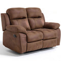 Manuell verstellbares 2-Sitzer-Relaxsofa aus Mikrofaser, Braun, 170 x 95 x 102 cm