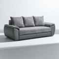 3-Sitzer-Sofa 210 x 90 x 85 cm Grau mit Polyesterbezug und PU-Kunstleder