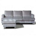 3-Sitzer-Ecksofa in L-Form mit linksseitiger Ottomane, Grau, 250 x 160 x 85 cm