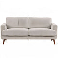 2-Sitzer-Sofa 180 x 85 x 85 cm Beige mit Cordbezug und dunkelbraunen Massivholzbeinen