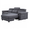 Relaxgarnitur mit linksseitiger Recamiere, manueller Relaxfunktion, Dunkelgrau, 250 x 165 x 102 cm