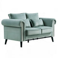 2-Sitzer-Sofa aus Samt in Mintgrün mit Nietenbesatz, 170 x 90 x 90 cm