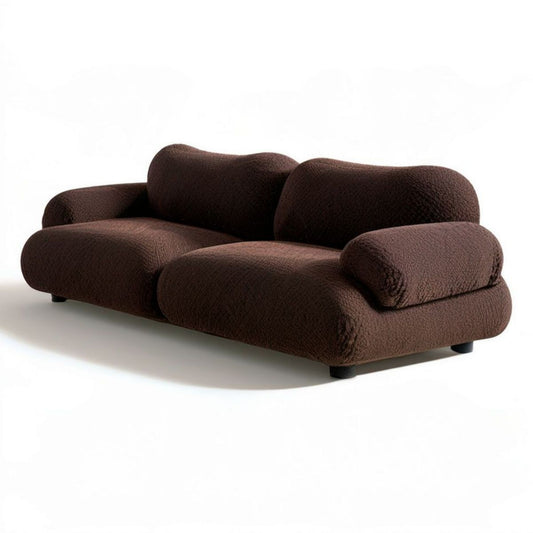 2-Sitzer-Sofa, dunkelbraun, 180 x 95 x 75 cm, mit Bouclé-Bezug