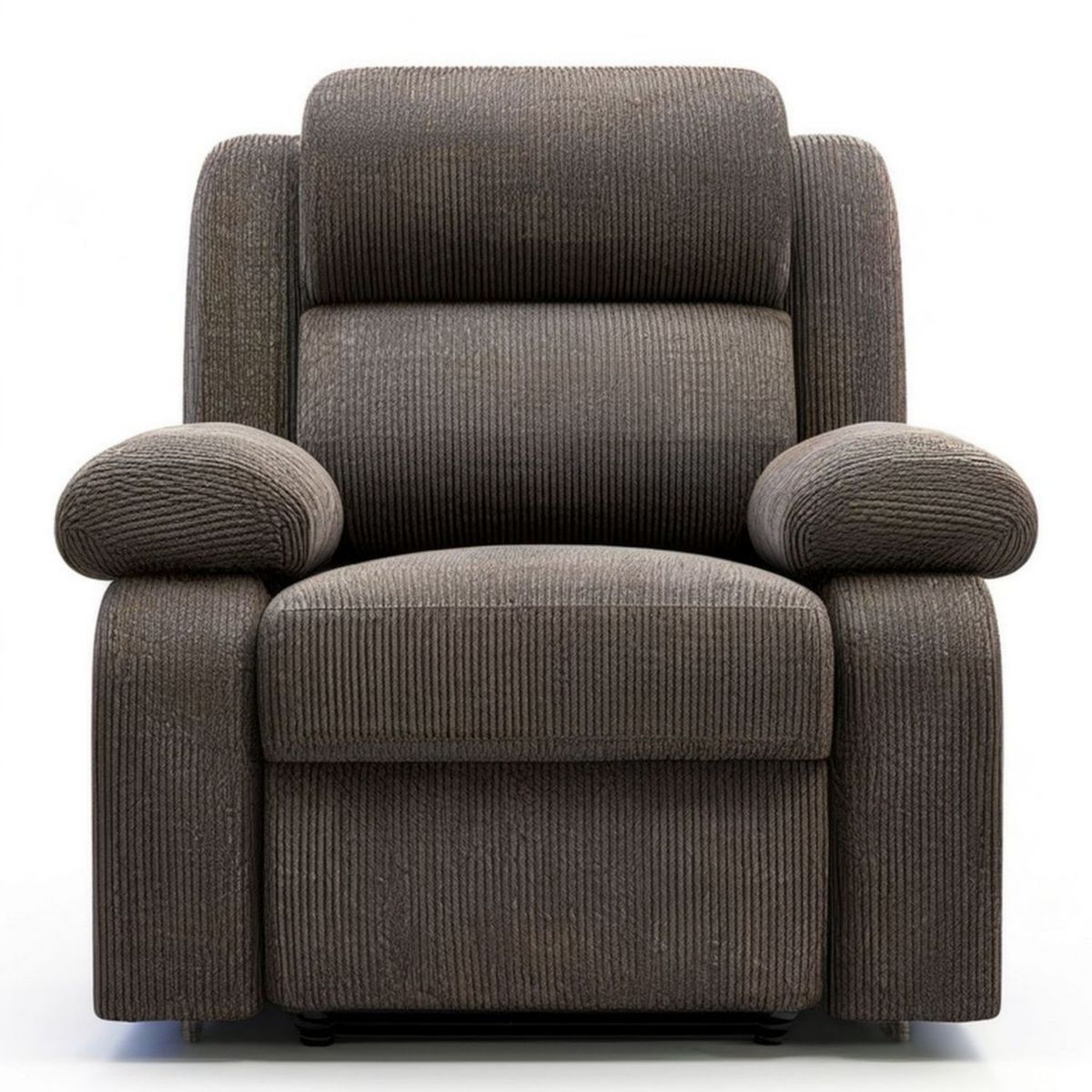 Dunkelgrauer Cord-Sessel mit breiten Armlehnen, 98 x 90 x 102 cm