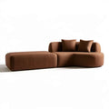Modulares 3-Sitzer-Set mit Ottomane, Braun, 340 × 95 × 72 cm